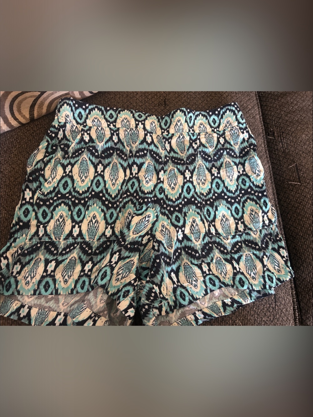 WildFox Teal & Black Aztec Print Shorts